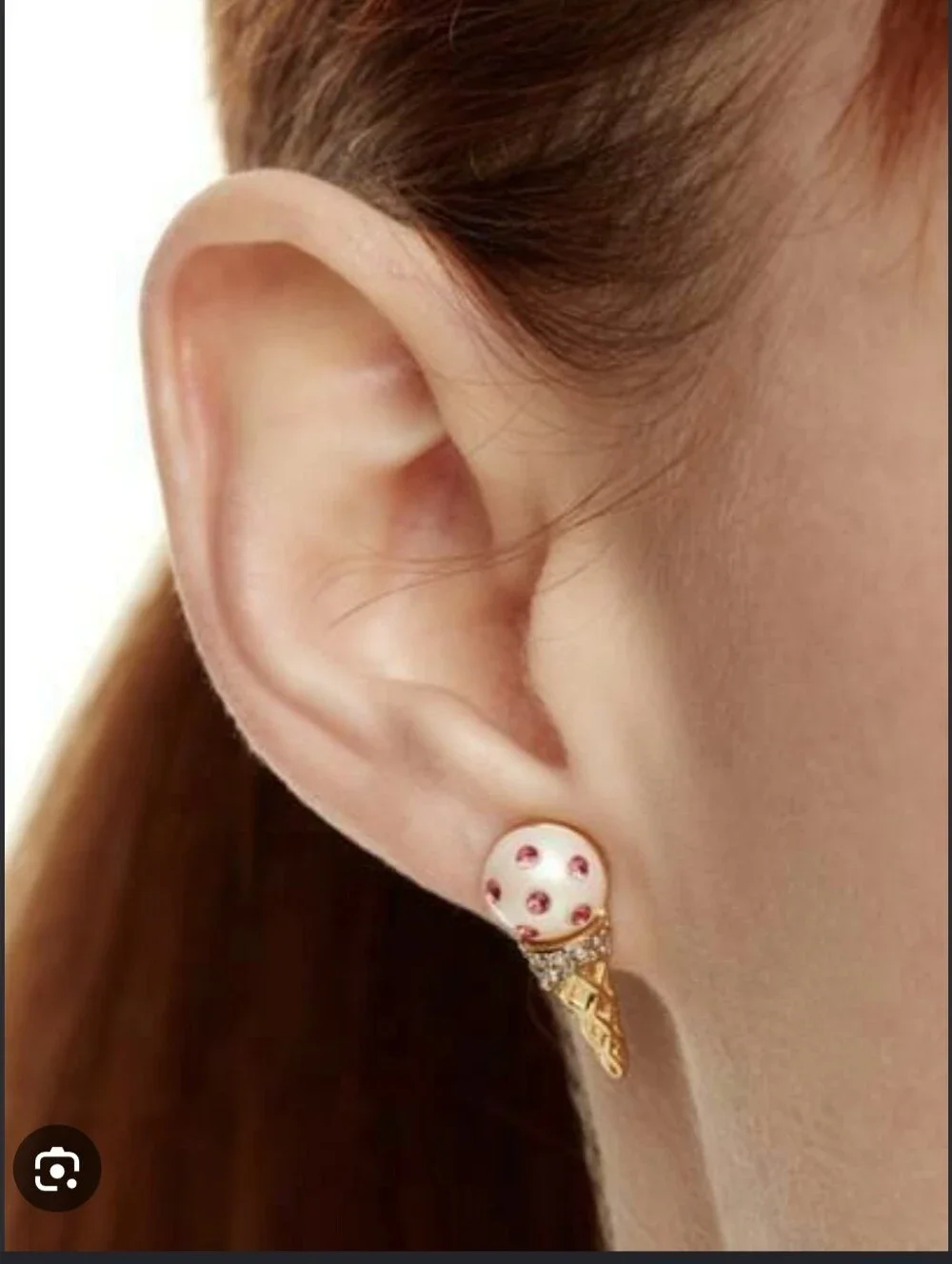 Kate Spade Carnival Nights Ice Cream Cone Stud Earrings - EUC in dust bag